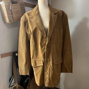 Men’s Vintage Genuine Suede Leather Tan BlazerJacket